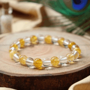 CITRINE AND CLEAR QUARTZ BRACELET